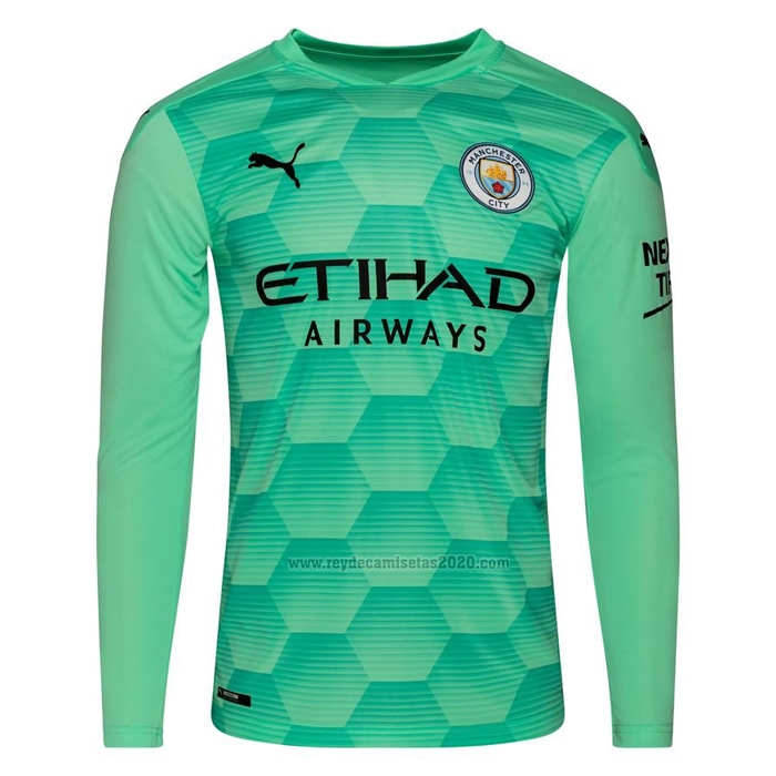 Camiseta Manchester City Portero Segunda Manga Larga 20202021 Camisetas de futbol baratas
